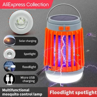 Mosquito Lamp Bug Zapper %%sep%% USB Charge %%sep%% Solar Charge %%sep%% Built in Battery %%sep%% Mosquito Zipper %%sep%% Built in Light in the base%%sep%% Portable