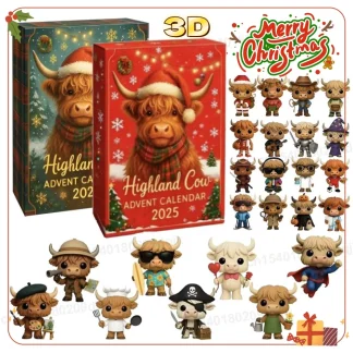 Highland Cow Christmas Advent Calendar